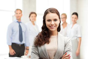 attractive young businesswoman in office