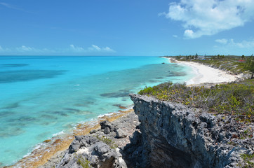 Fototapeta na wymiar Pustynia plaży Little Exuma, Bahamy
