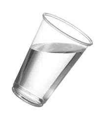 Schilderijen op glas Pure drinking water in disposable plastic cup © steheap
