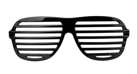 Black plastic shutter shades sunglasses