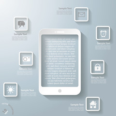 Obraz premium White Smartphone With Apps Infographic