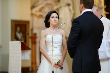 Bride and groom during a wedding ceremony