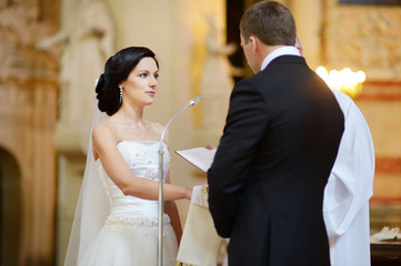 Bride and groom during a wedding ceremony