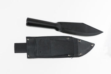 knife with scabbard isolated on the white background