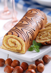 roll dolce farcito alla nocciola
