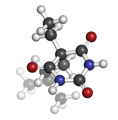 Amobarbital (amylobarbitone) barbiturate sedative, chemical stru