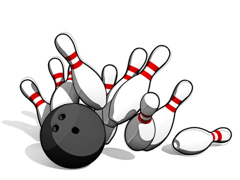 Bowling Strike Cartoon