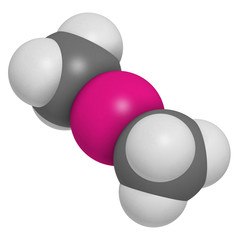 Dimethylmercury  (organomercury compound), chemical structure.