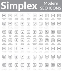 Simplex - Modern SEO Icons (Dark-Square Version)