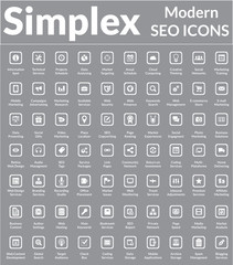 Simplex - Modern SEO Icons (Light-Square Version)