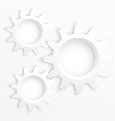 Cog wheels white vector