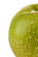 Juicy green apple, isolated on white