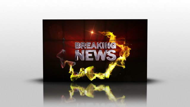 Breaking News Text in Cubes and Green Screen, Loop - HD1080