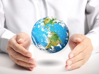 Globe ,earth in  hand