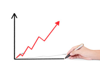 Business man drawing  graph