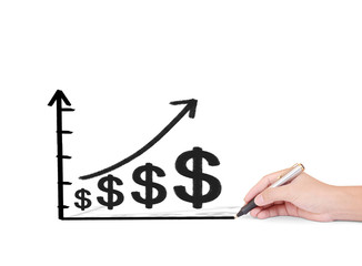 Business man drawing  graph