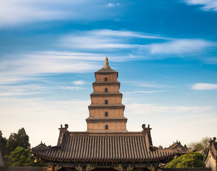 giant wild goose pagoda in sian © chungking