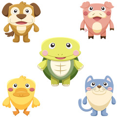cute animals set