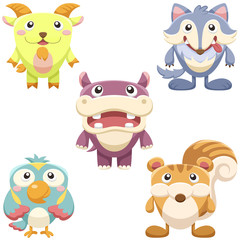 cute animals set