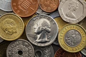 Verschiedene Geldmünzen
