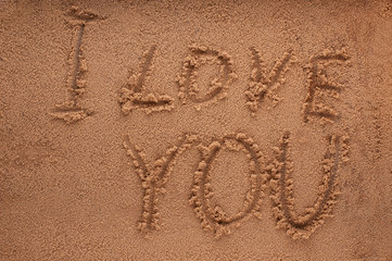 i Love you in the sand