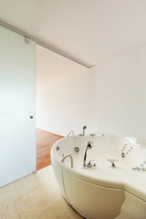 Interior apartment, view bathroom with bath