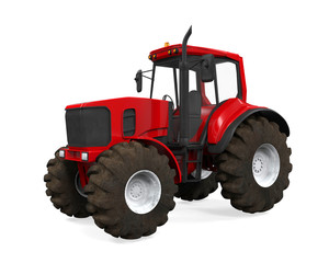 Obraz premium Red Tractor Isolated
