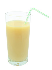 sok bananowy na białym tle