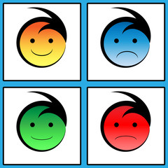 4 x neue Smileys mit Stimmungslagen