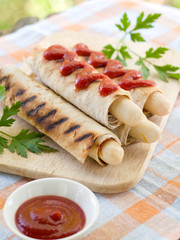 Grilled hotdog