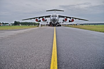 Cargo airlifter at the airstrip