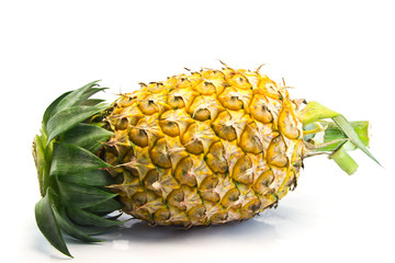 Ripe Pineapple On White Background