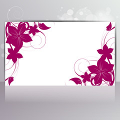 Abstract card with floral background