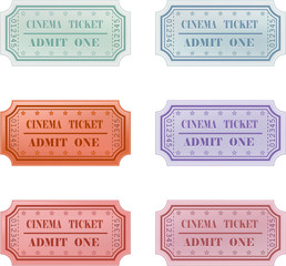 Cinema ticket design set