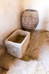 Fototapeta premium Old bathroom and toilet in Museum with artifacts