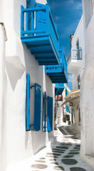 Traditional greek alley on Mykonos island, Greece - 54325672