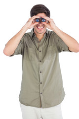 Man using binoculars