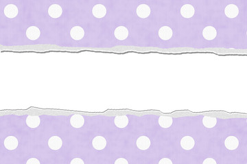 Purple Polka Dot Torn Background for your message or invitation © Karen Roach