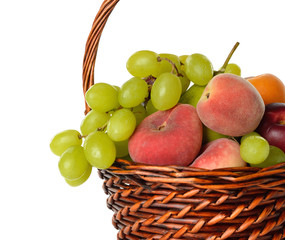 Various fruit in a  basket