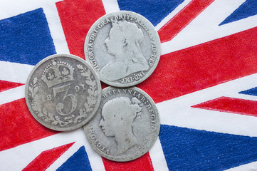 Threepence, silver coin, Victoria.