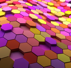 3D  multicolored abstract tiled background
