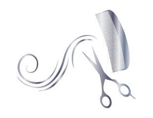 Logo für Frisör in silber