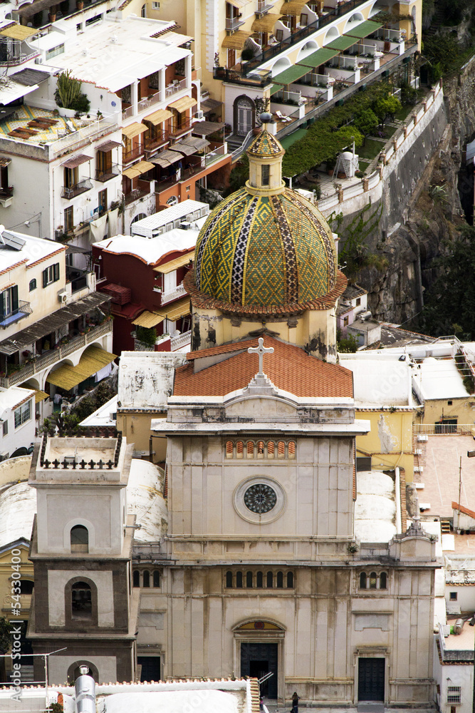 Poster Positano church, italy