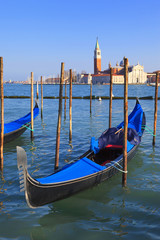 Vertical view of Grand Canal with gondolas