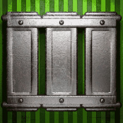 metal on green background