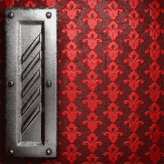 metal on red background