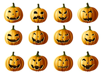 Set of Jack-o-lanterns