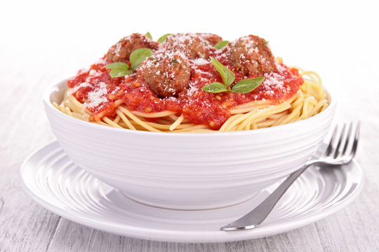 Bowl Of Spaghetti And Meatball