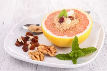 Gordijnen grapefruit dessert © M.studio