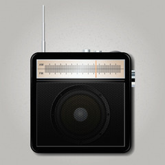 Square retro radio